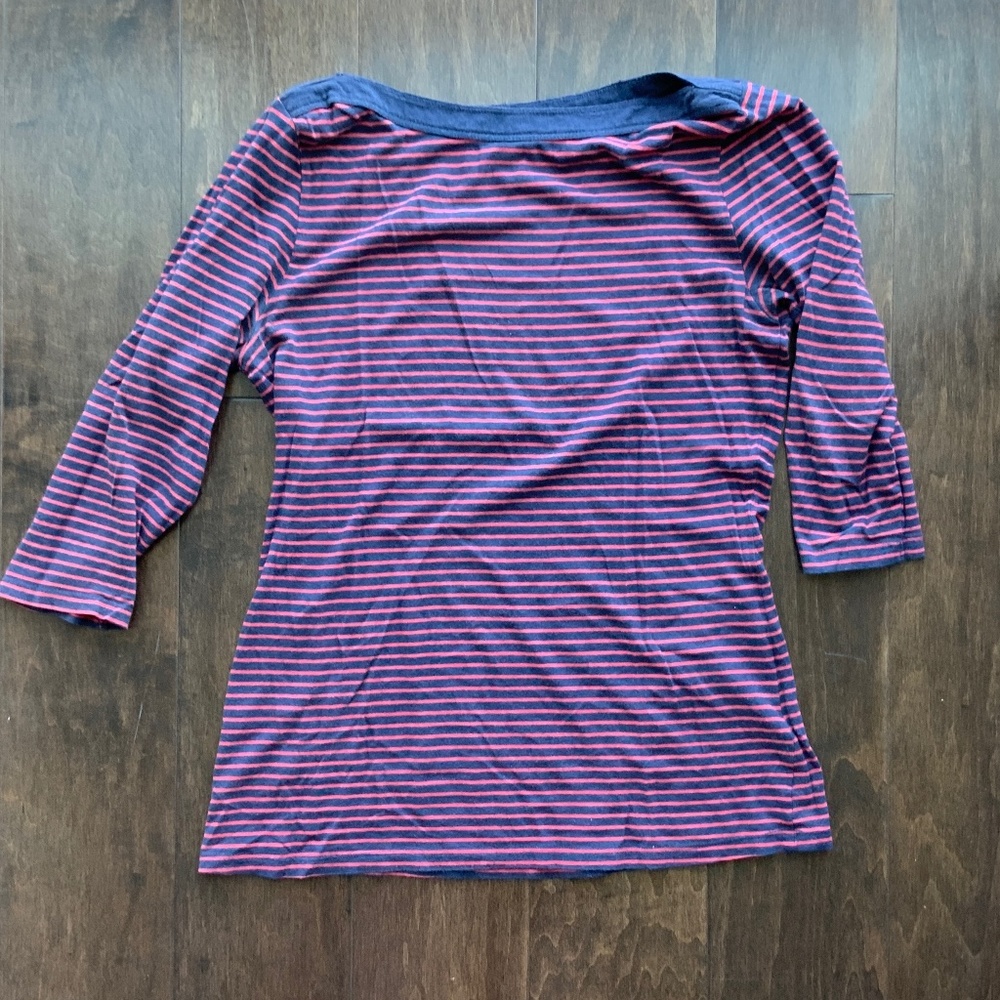 GAP Shirt Striped Boat Neck Red and Blue. Size S.